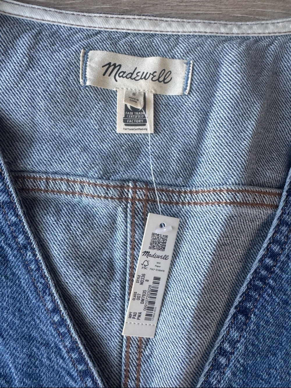 Madewell Washed Blue Denim Vest with Button Front - Picture 3 of 4